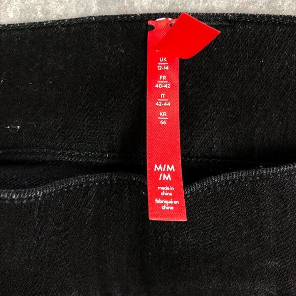Spanx Jegging Jeans Womens Medium Black Pull On Cropped Slimming Back Pockets - Picture 4 of 10